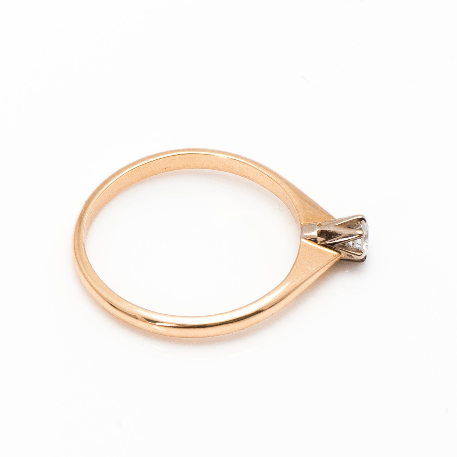 RING, 18K guld, diamant ca 0.1 ct, Kupittaan Kulta Oy, Åbo 1988.