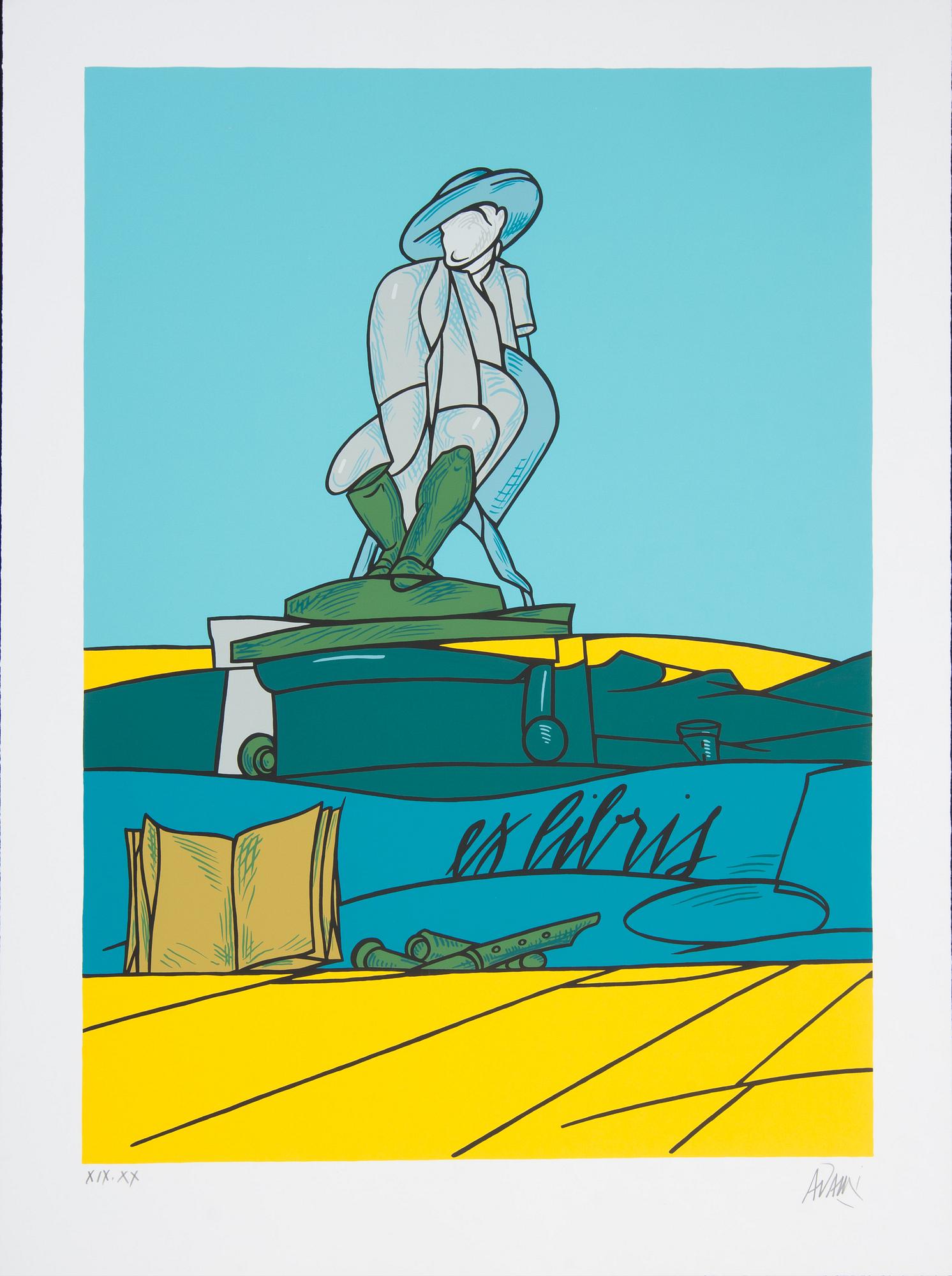 VALERIO ADAMI, färgserigrafi, signerad och numrerad XIX/XX.