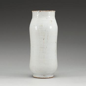 An armorial faience pharmaceutical jar, 18th Century.
