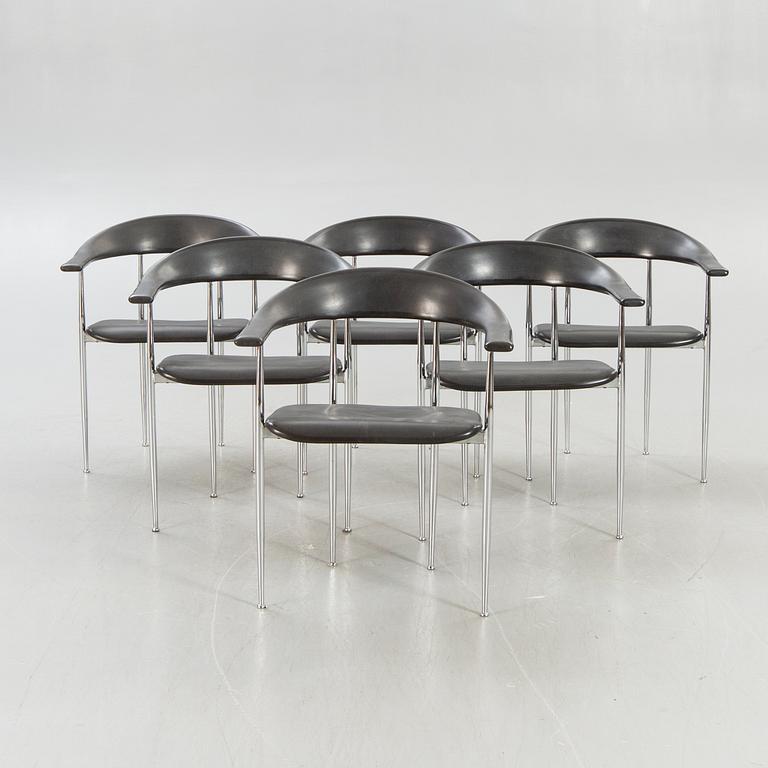 Giancarlo Vegni & Gianfranco Gualtierotti, armchairs 6 pcs for Fasem 20th century later.