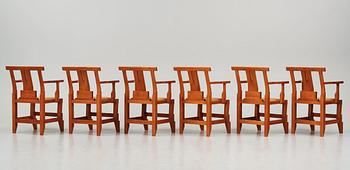 John Kandell, a set of six "Solitär" chairs, Källemo, Värnamo post 1985.