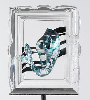 A Kjell Engman glass sculpture, Kosta Boda, Sweden 1990's.