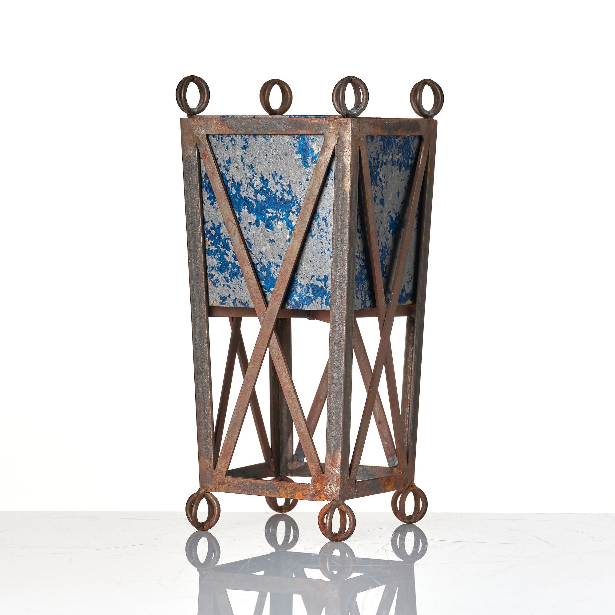 Tage Andersen, a patinated metal flower pot, Denmark, end of 20th century.