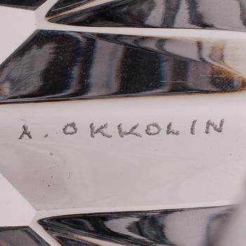 SKÅL, glas, "Stjärna", signerad A. Okkolin. Formgiven 1965. Riihimäen Lasi.