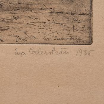 EVA CEDERSTRÖM, etsning, signerad och daterad 1935 även i plåten, numrerad II/6.