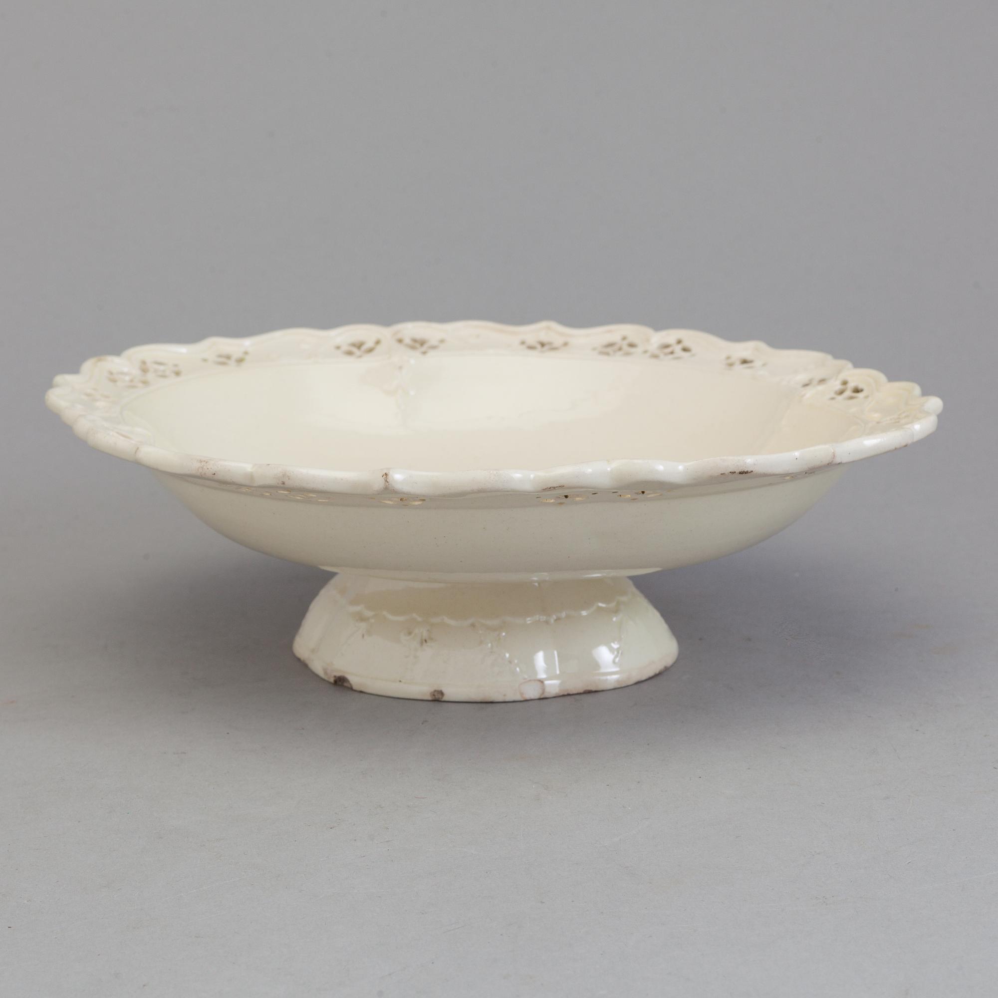 A CREAMWARE DISH, probably England, 18th century.
