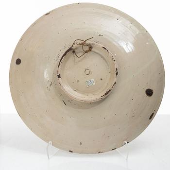 Praktfat, fajans, historismus, troligen Urbino, Italien, 1800-tal.