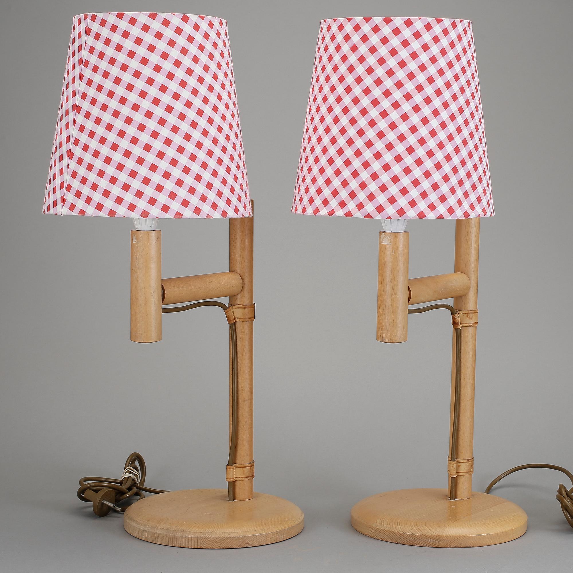 BORDSLAMPOR, ett par. Bergboms, 1970-/80-tal.
