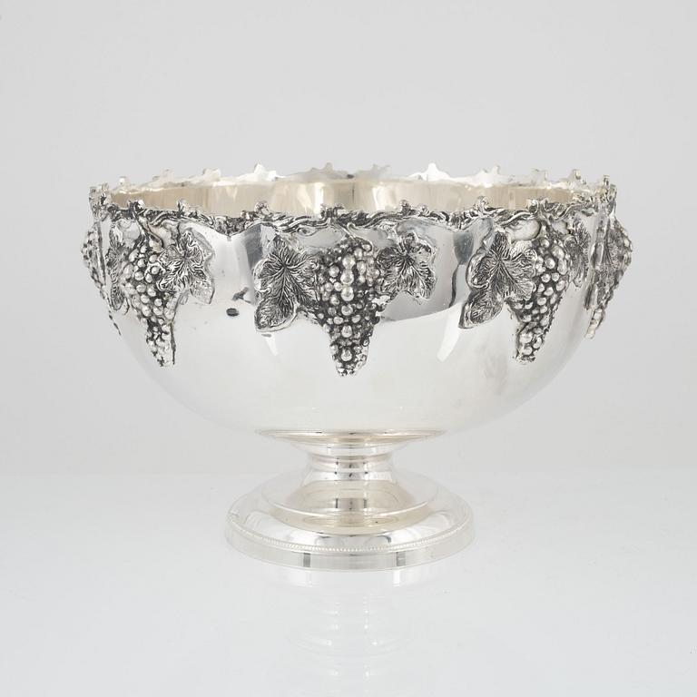 Wine cooler, nickel silver, later part of the 20th century.