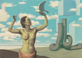 René Magritte, Surrealistisk komposition. Ur: "Les enfants trouvés".