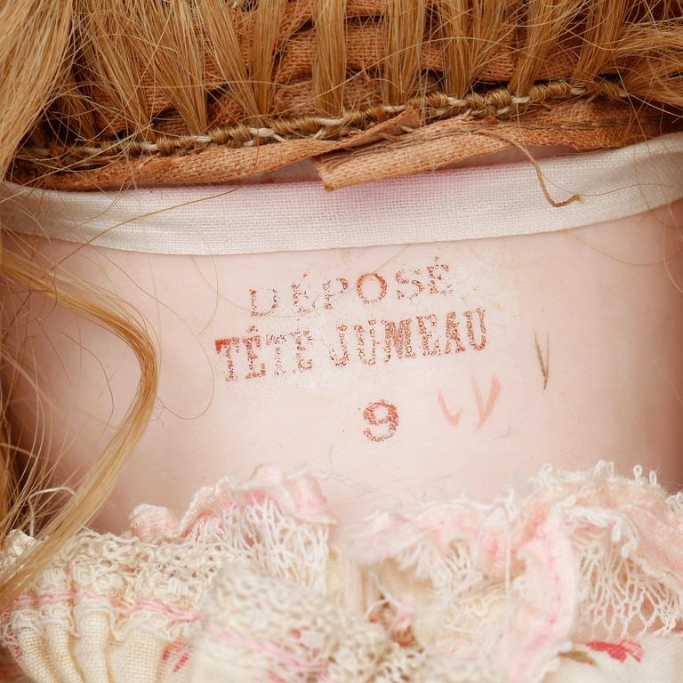 FLICKDOCKA. Biskvi. Dépose Tete Jumeau 9. Frankrike 1800-talets slut.