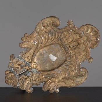 LJUSPLÅT, för ett ljus, barock, 1700-talets början.
