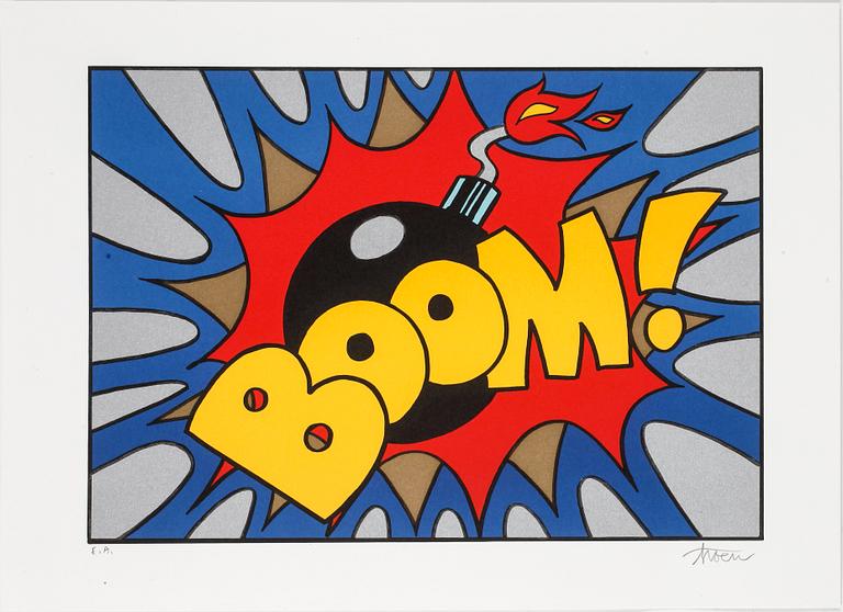 PETTER THOEN, "Boom", offsetlitografi, signerat provtryck.