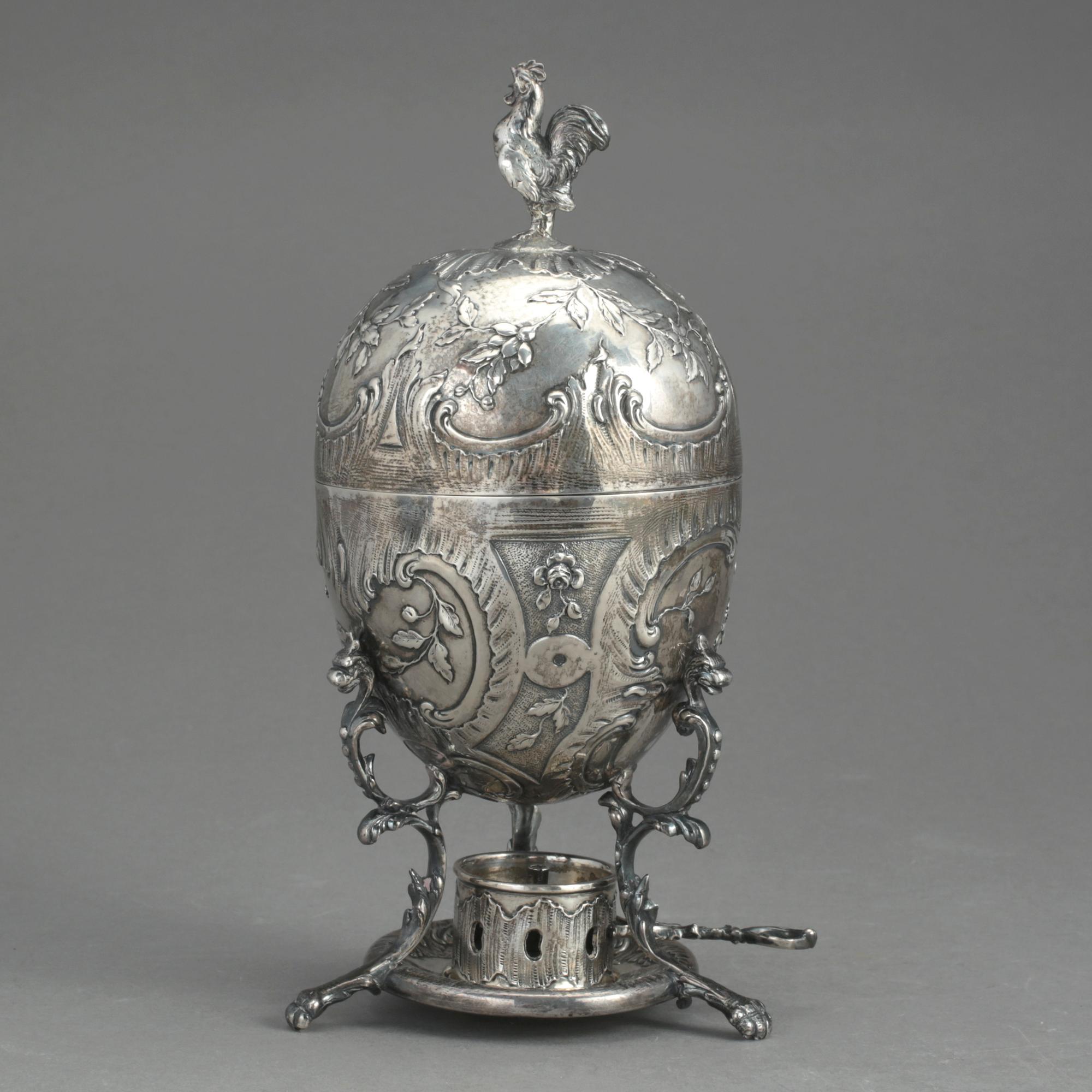 ÄGGVÄRMARE, silver, Augsburg, Tyskland, 1800-tal. 558 gram.