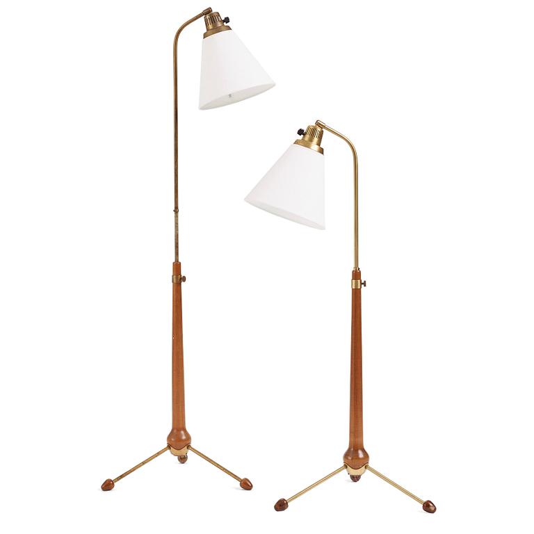 Hans Bergström, a pair of floor lamps, model '547', ateljé Lyktan, Åhus, Sweden 1940-50s.