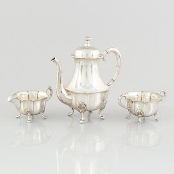 A three-piece silver coffee service, Rococo style, Norway, 1935.