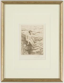 Anders Zorn · ANDERS ZORN, etsning, signerad, i plåten signerad och daterad 1911.