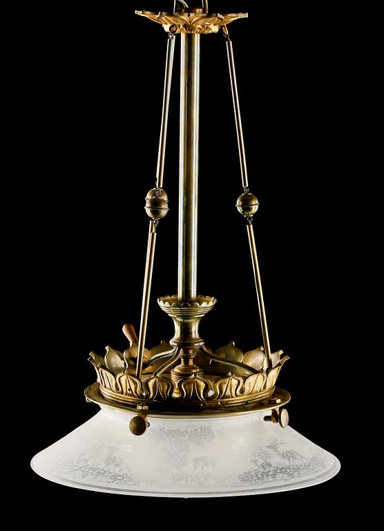 TAKLAMPA, 1900-talets början. Höjd ca 59 cm.