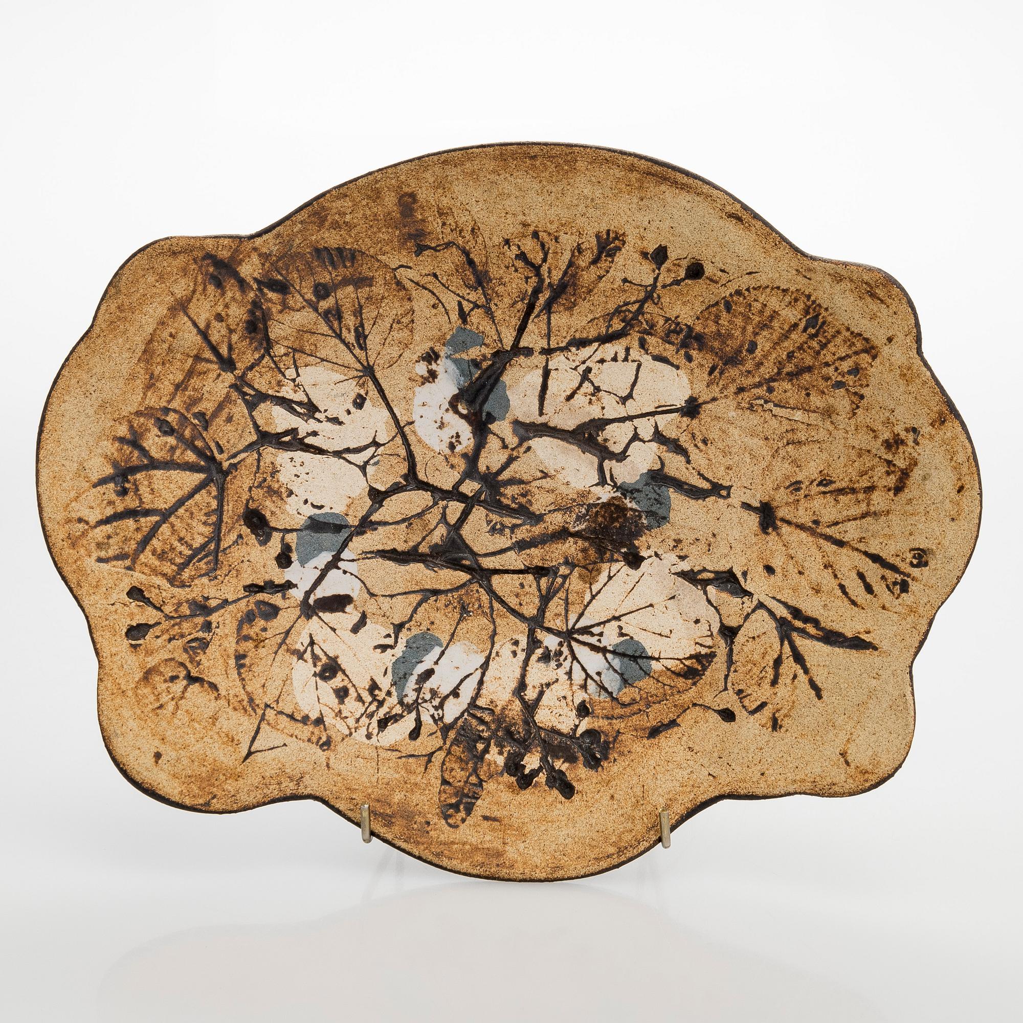 Francesca Mascitti-Lindh, dekorationsfat, stengods, signerad FML Arabia.