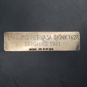 Brickor och coaster, 3 delar, bakelit och silver, Perstorp Ab 1960-tal.