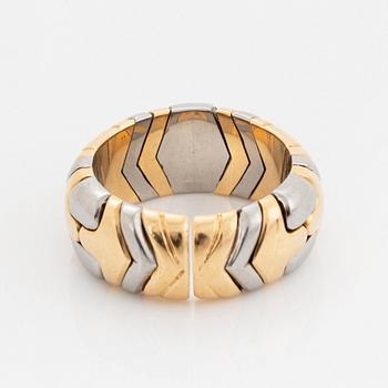 A Bulgari 18K gold and steel ring.