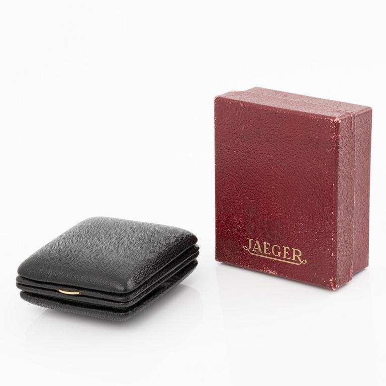 Jaeger, travel alarm clock, 72 x 85 x 34 mm.