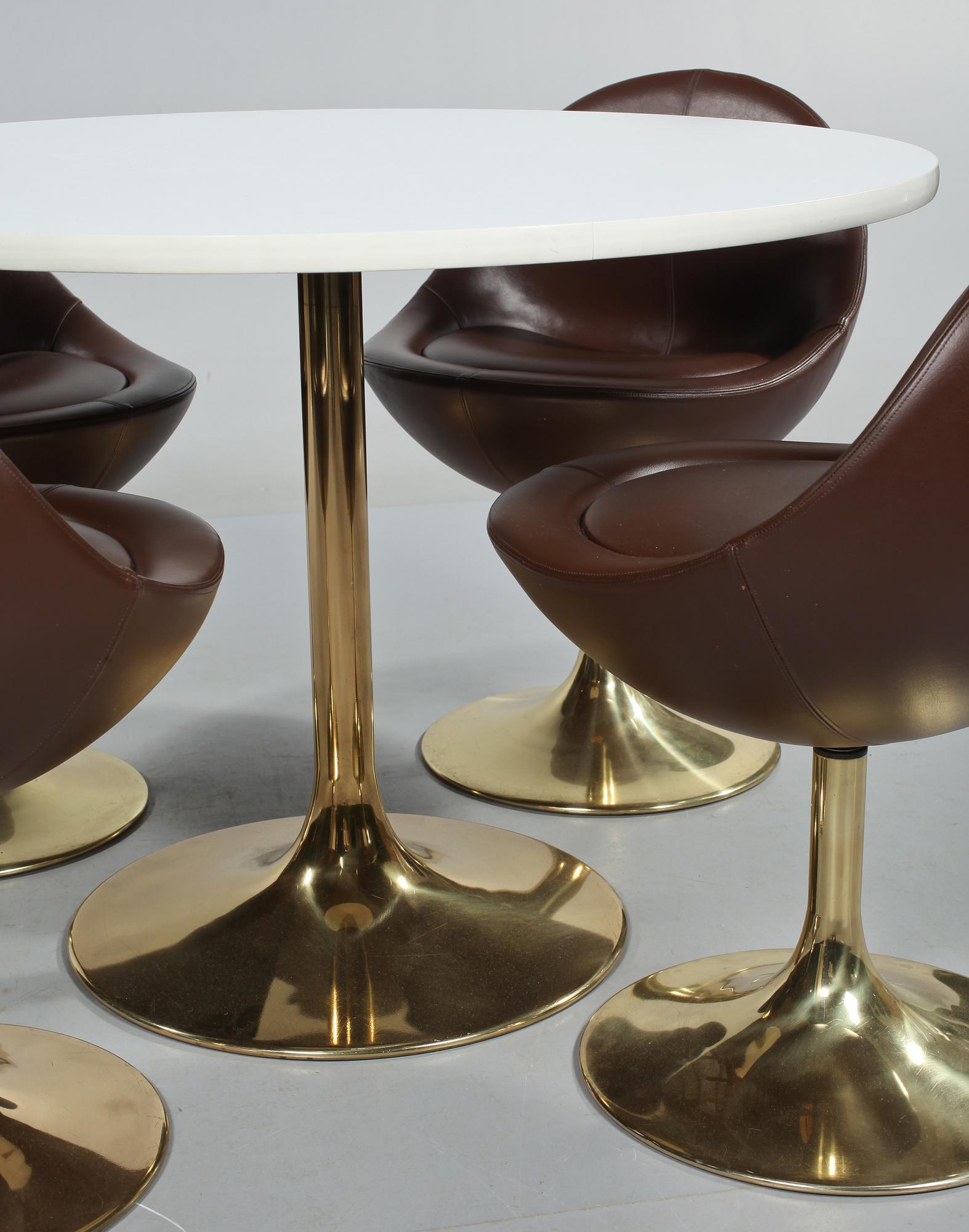 BORD samt STOLAR 4 st, "Venus", Johansson Design, Markaryd, 1970-tal.