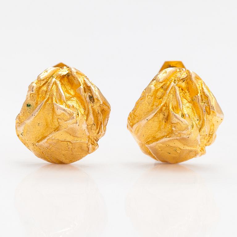 Björn Weckström, A pair of 14K gold earrings Yellow rose". Lapponia 1970.