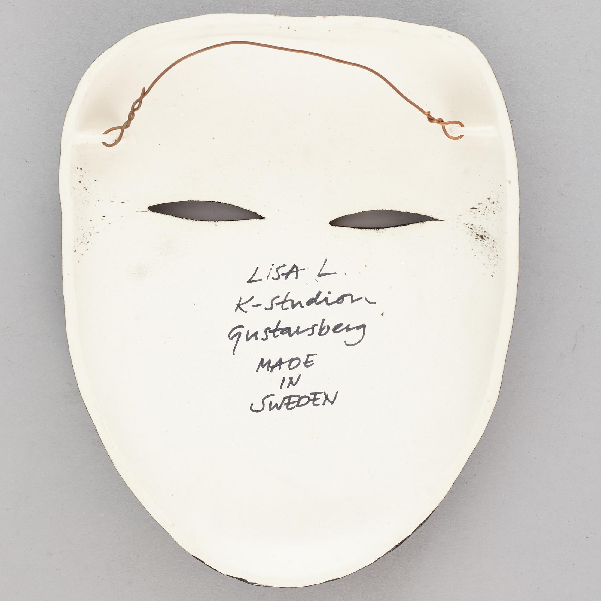 LISA LARSON, a stoneware mask, K-Studion, Gustavsberg.