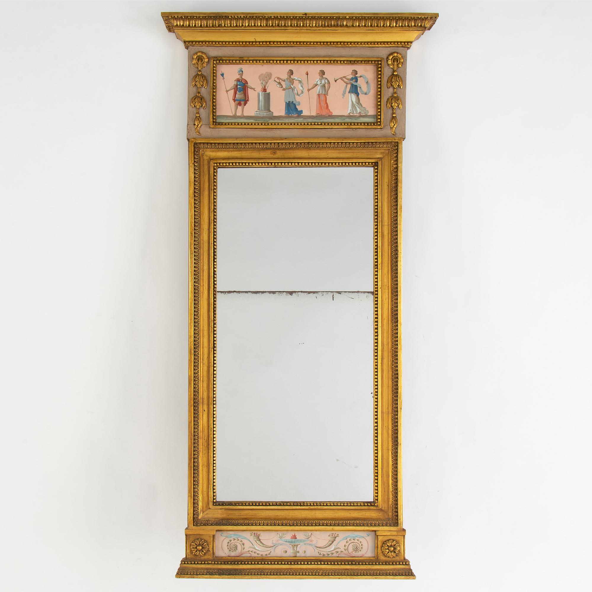 A late Gustavian mirror likely from the workshop of Hedberg & Lindblad, ca 1800.