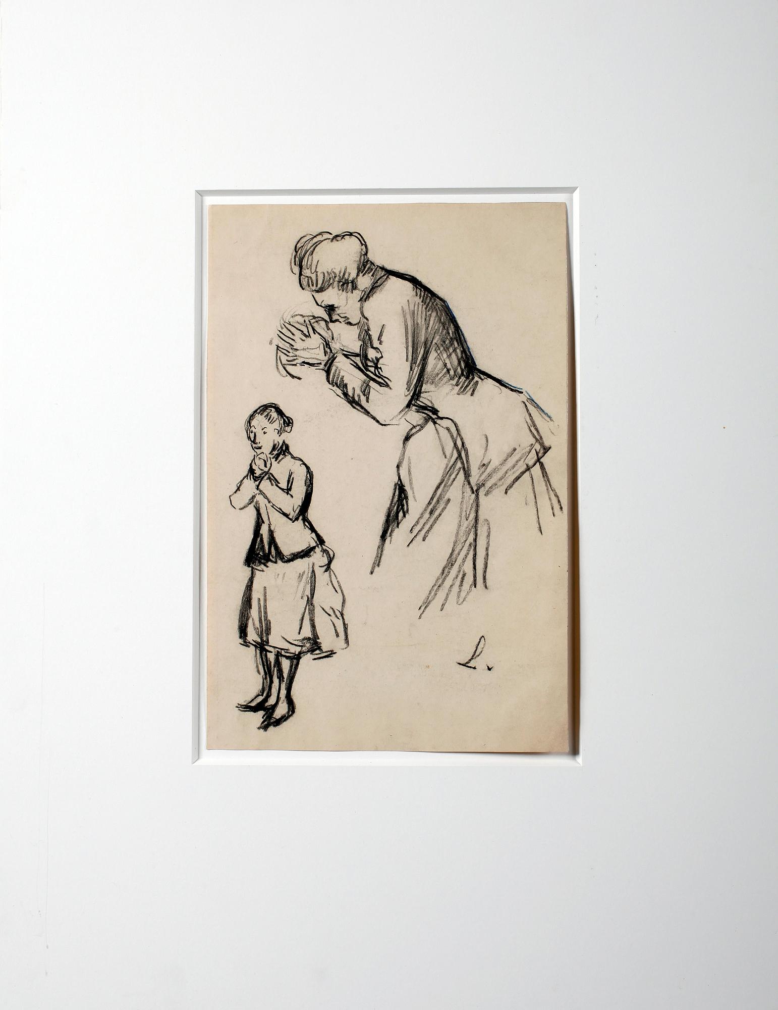 MAXIMILIEN LUCE, kolteckning, sign.