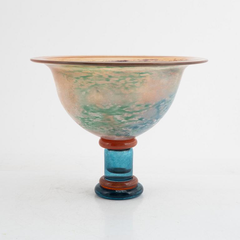 Kjell Engman, skål på fot, glas, Artist Collection, Kosta Boda.