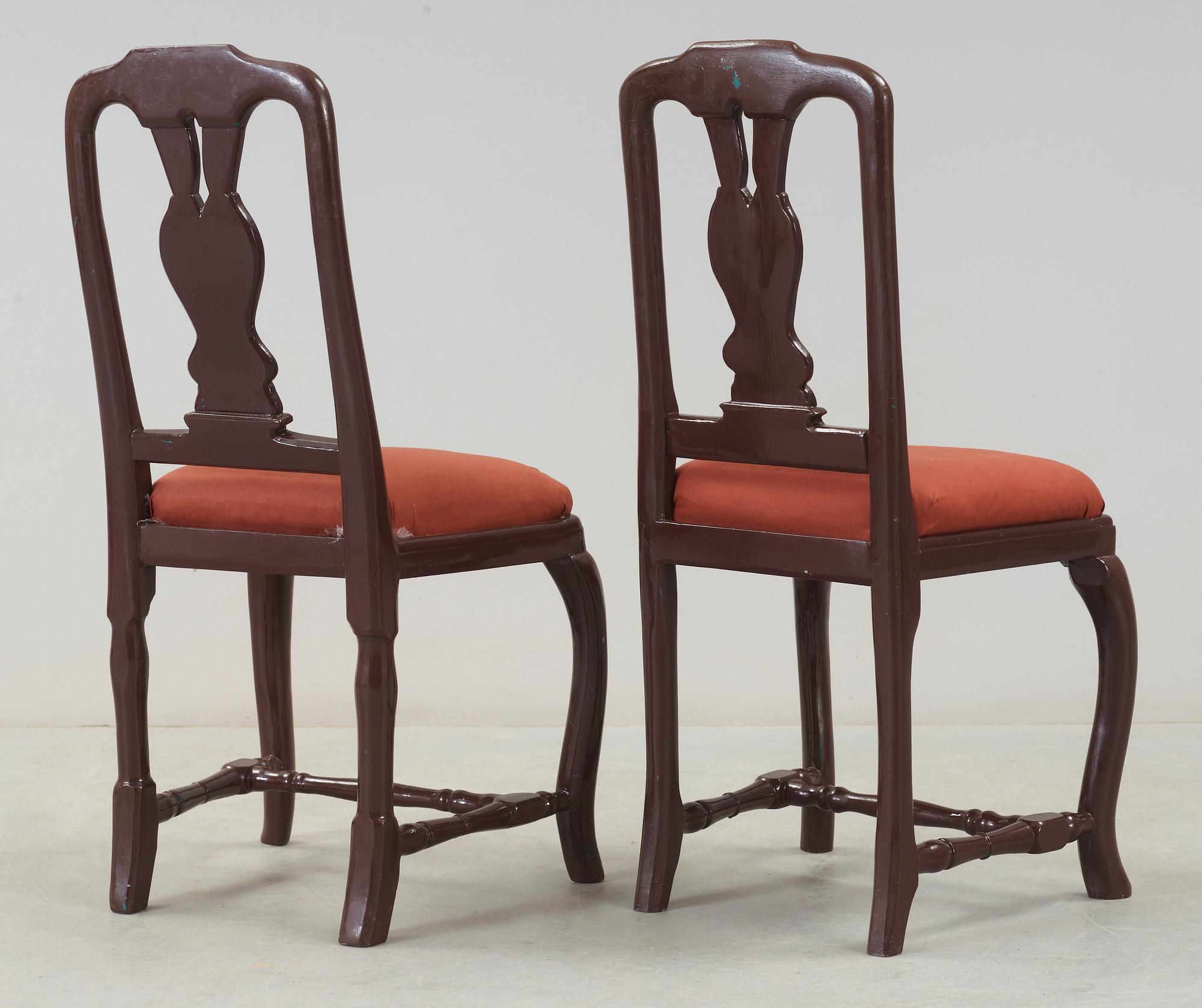 STOLAR, 2 st, senbarock, 1700-tal.