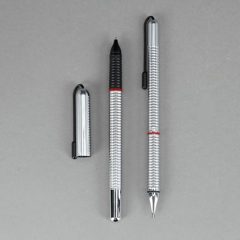 PENNOR, 2 st, "Rotring", förkromad metall.