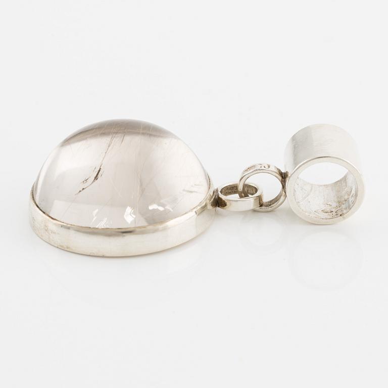 Cecilia Johansson, a silver and rutilated quartz pendant, Gothenburg 1979/80.