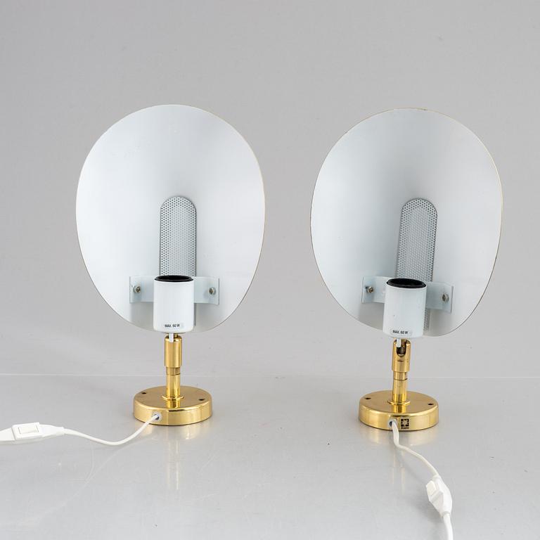 Vägglampor, ett par, modell 1030, Aneta, 1900-talets senare del.