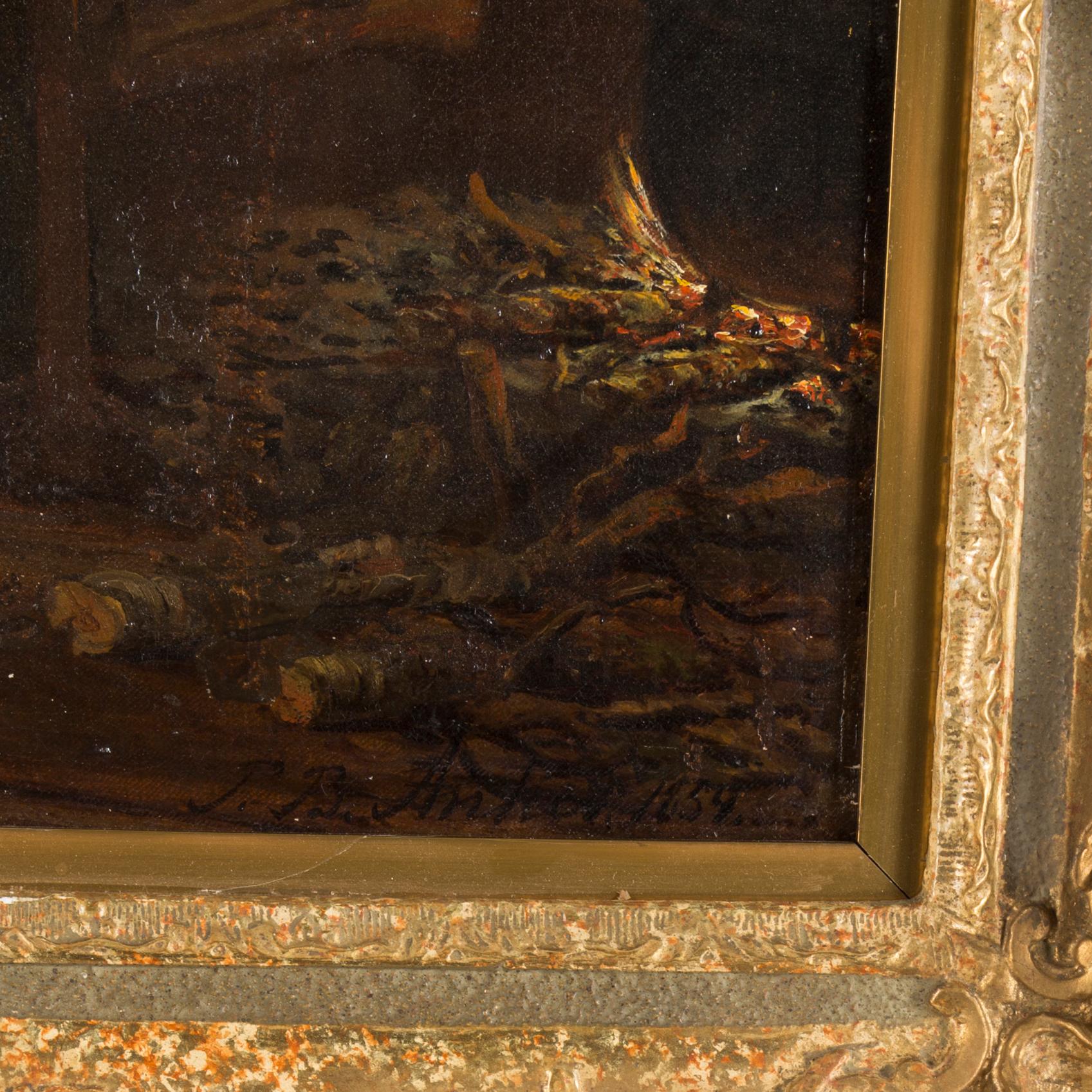 OKÄND KONSTNÄR, olja på duk, signerad P.B. Anker och daterad 1854.