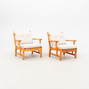 Yngve Ekström, a pair of pine armchairs from Swedese 1960770s.