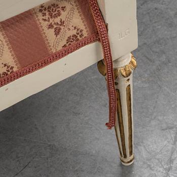 A PAIR OF LATE GUSTAVIAN ARMCHAIRS BY JOHAN LINDGREN (1770-1800) Stockholm.