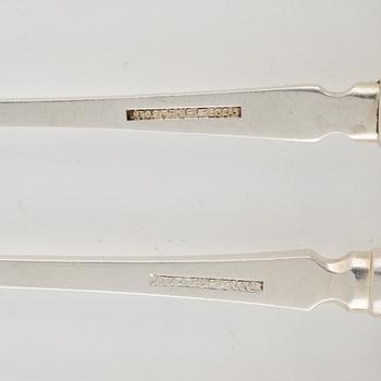 Six silver lobster forks, J. Tostrup, Norway.