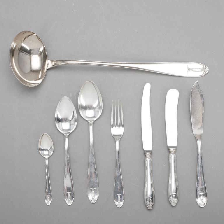 MATBESTICK, silver, 61 delar, "Vasa", GAB, Stockholm, 1926-1980. 1810 g.