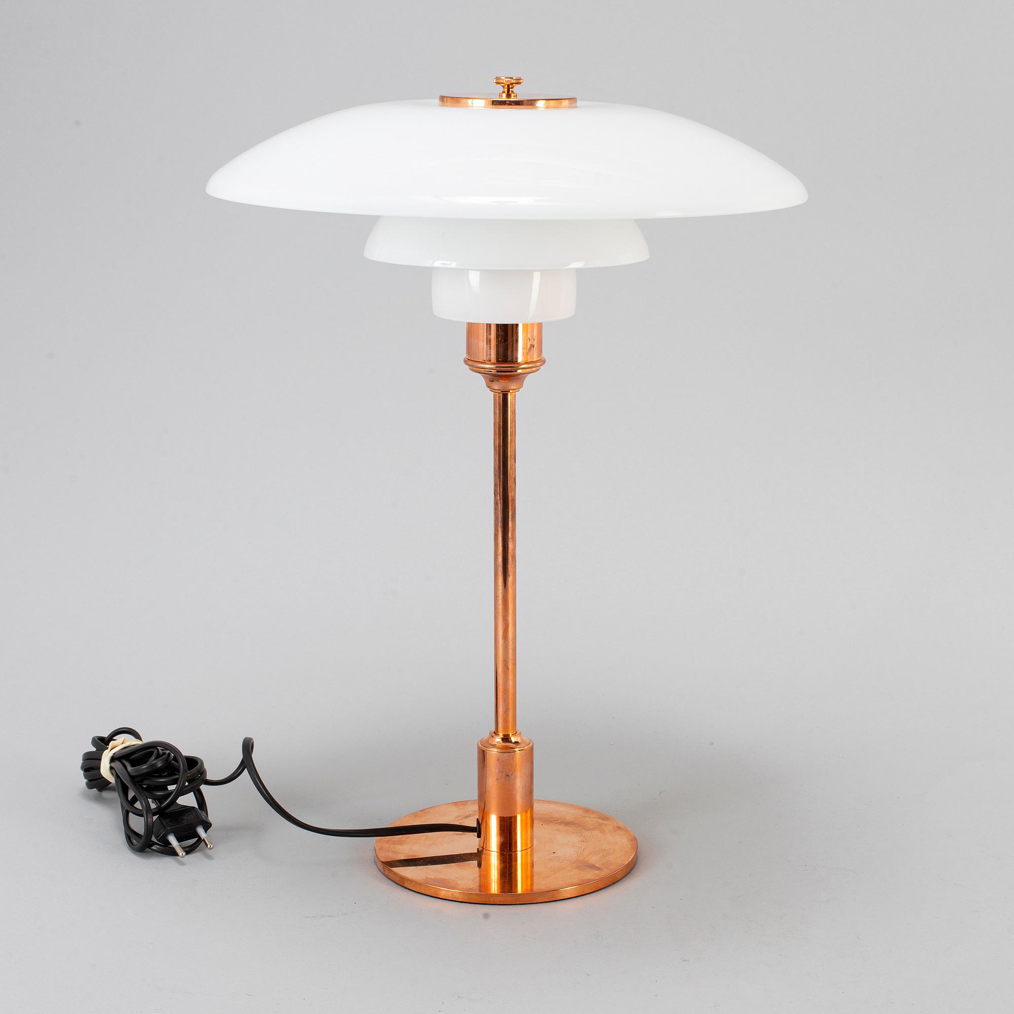 POUL HENNINGSEN, a '31/2-21/2' copper table lamp, Louis Poulsen Denmark.
