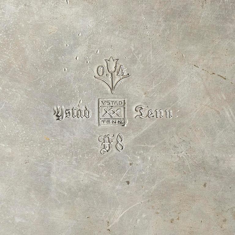 Oscar Antonsson, a "Hästbetvingaren" (Tamer of Horses) pewter box, Ystad-Metall, Sweden, 1932.