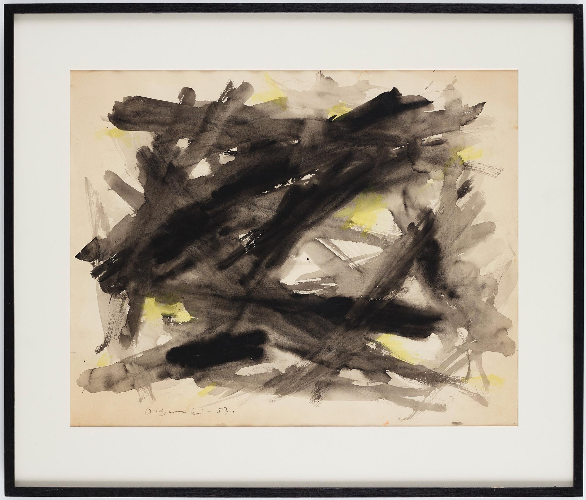 OLLE BONNIÉR, mixed media on paper, signed and dated -52.