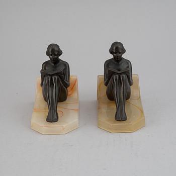 A pair of art déco style book ends, first half of the 20th century.