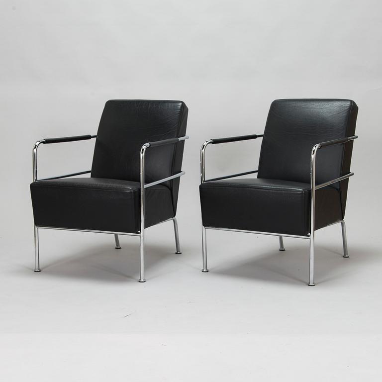 Gunilla Allard, a pair of leather 'Cinema' easy chairs, Lammhults.