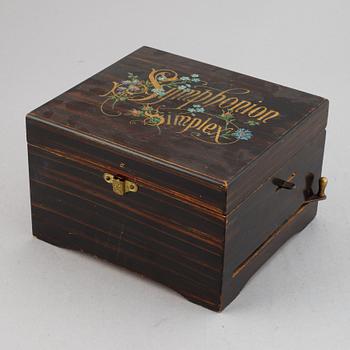 A German music box, Symphonion Simplex. Late 19th century.