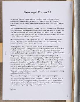 Ralf Arzt, "Trompe l'oeil Hommage à Fontana 2.0 V".
