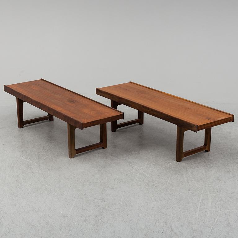 TORBJØRN AFDAL, two walnut 'Krobo' benches from Bruksbo, Mellemstrand, Norway.