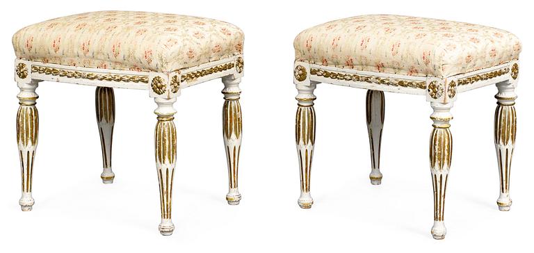 A pair of late Gustavian stools.